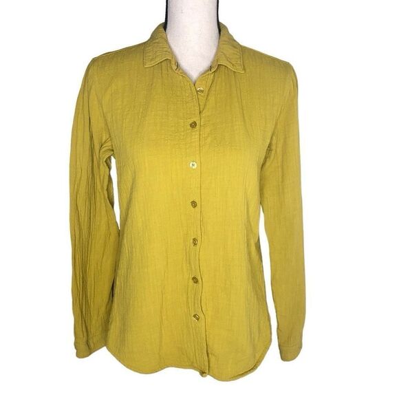 Carbon 2 Cobalt Mustard Yellow Blouse Size XS - Picture 1 of 13